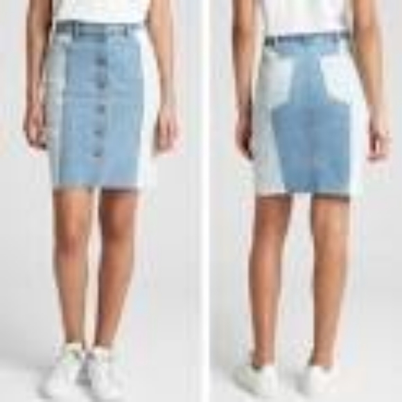 💙 GAP Two Toned Color block denim skirt - Picture 3 of 7